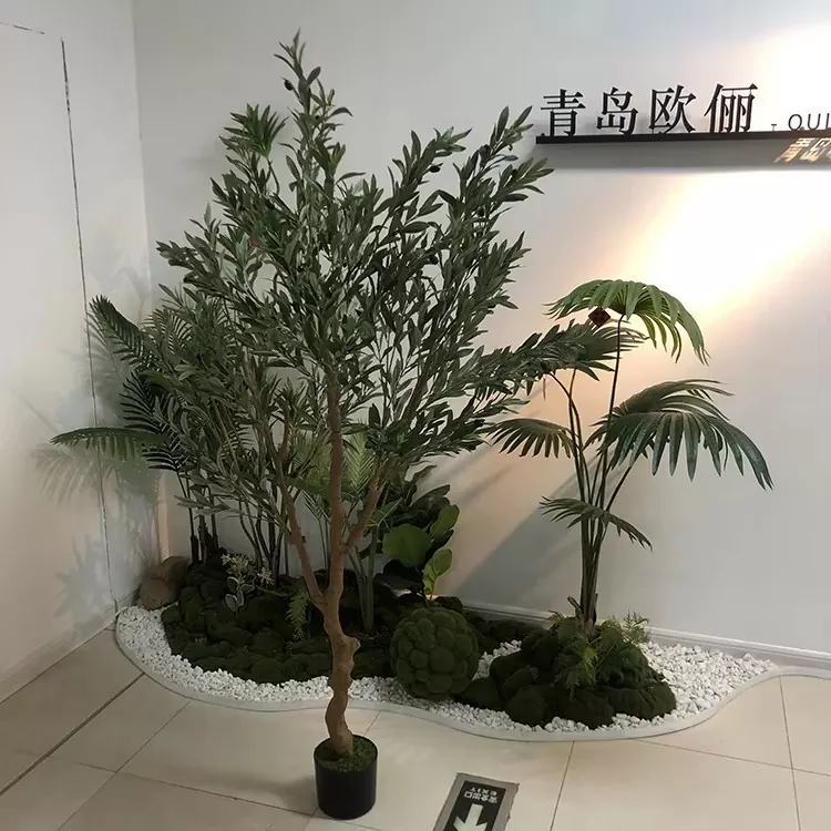 Silk leaf Artificial Olive Tree for interior design projects