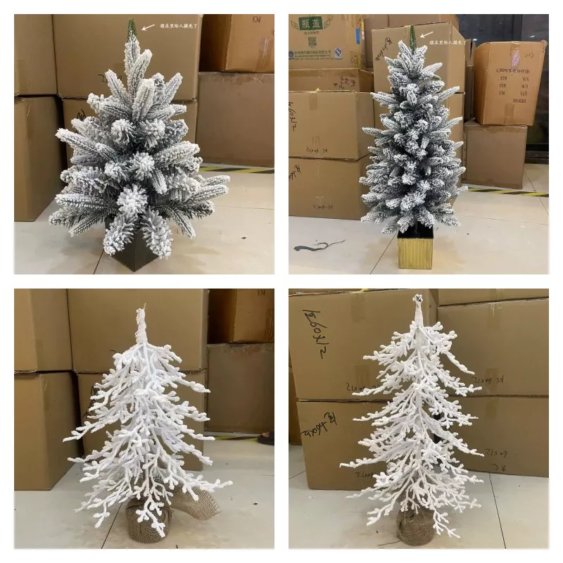 Frosted tabletop Christmas tree with realistic design