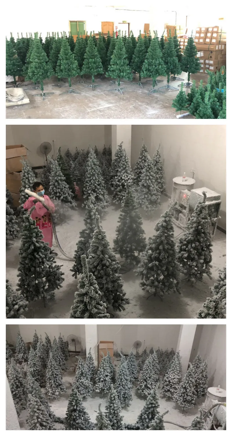 Tabletop artificial pine tree with snowy branches