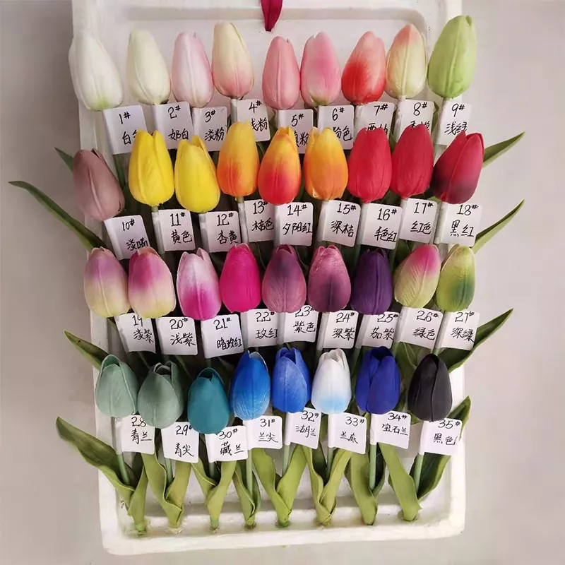 Valódi érintésű mesterséges tulipán virágok